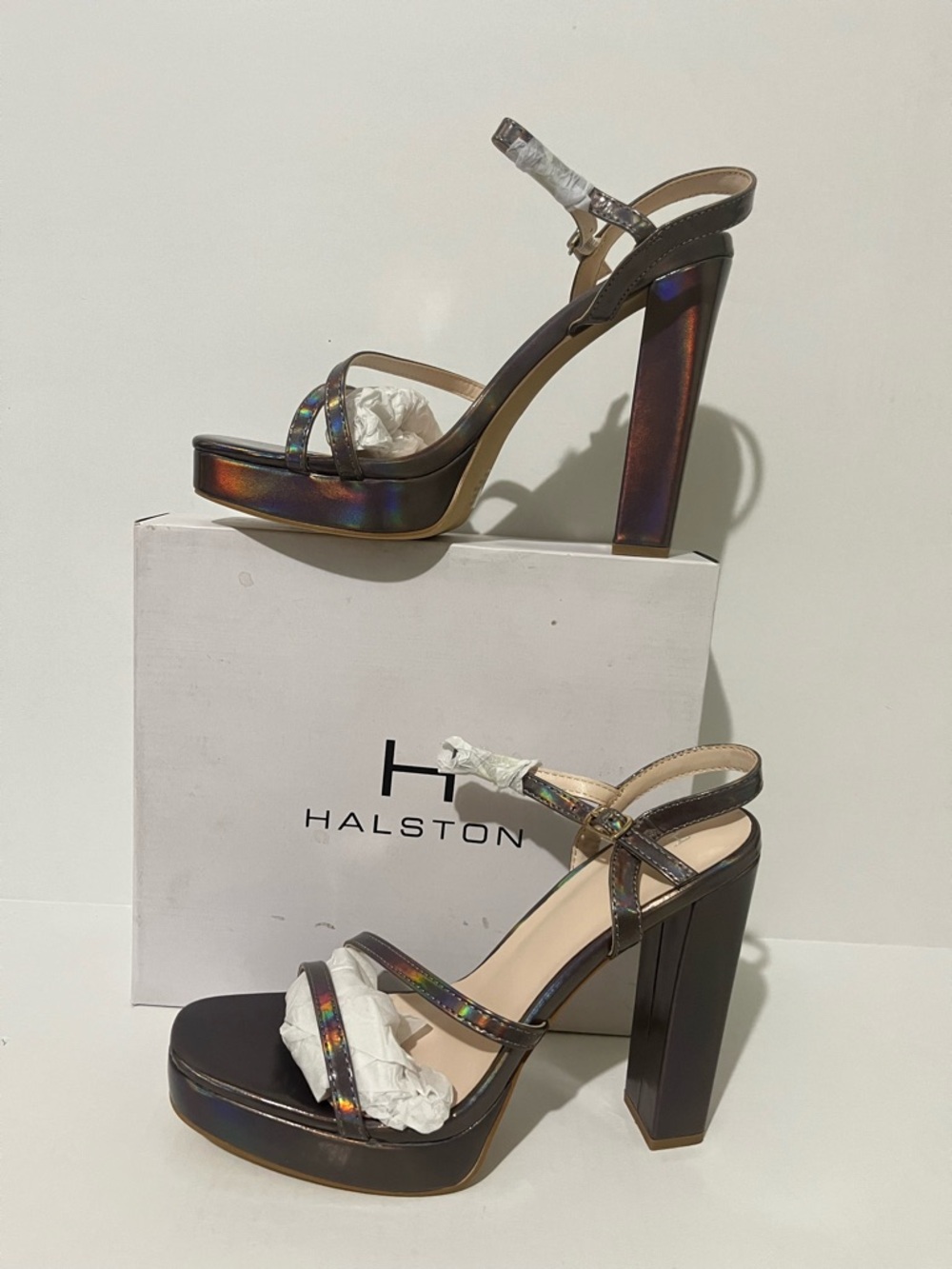 H by Halston Heritage Women’s Iridescent Platform High Heel Sandals - Multi